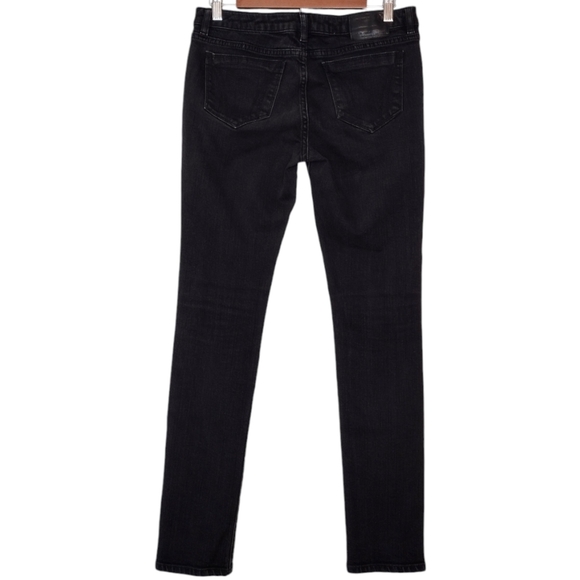 All Saints Spitalfields Women's Black Denim Pipe Skinny Low Rise Jeans Sz 30/32 - Picture 2 of 16
